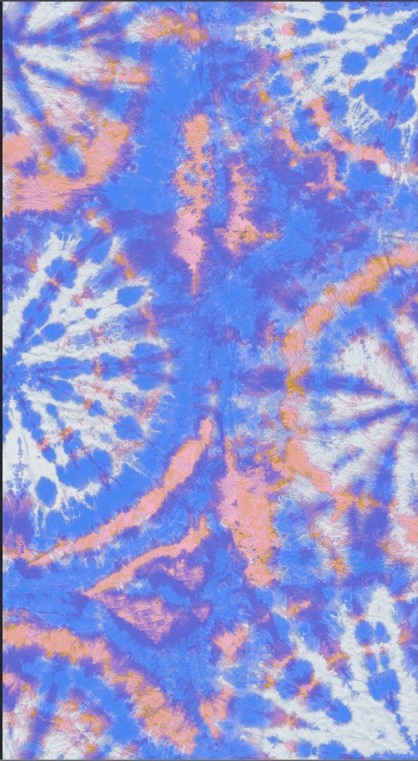 Tie dye circle Wallpaper - Blue / Coral