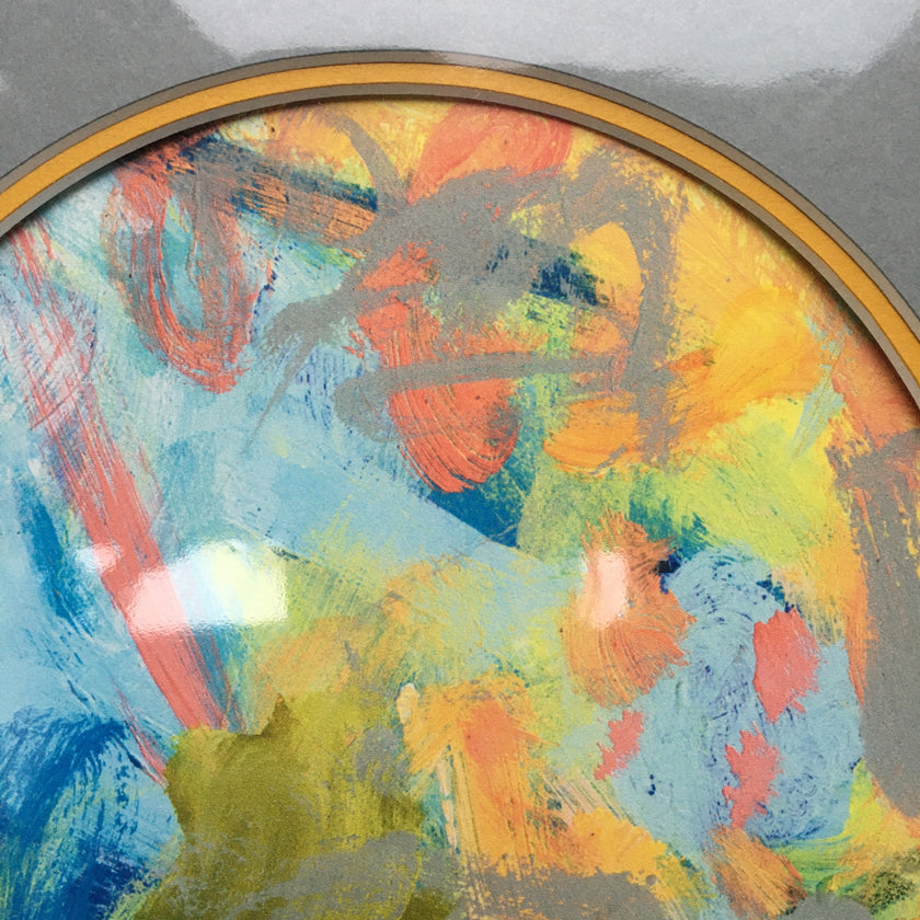 Expressive Abstract Circular Print Yellow + Grey Mount