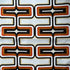 Retro Tea Towel - Brown + Orange