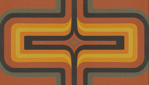 70s Geometric wallpaper Terracotta  + Orange