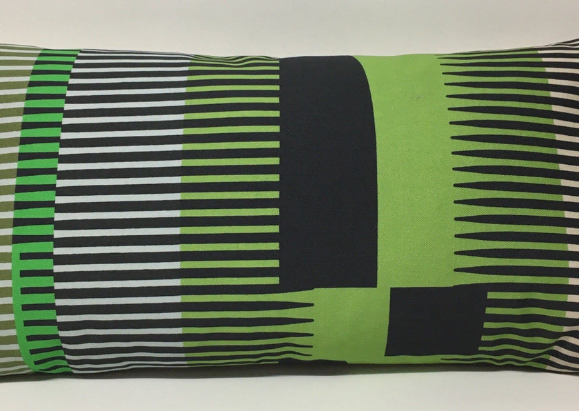 Combed Stripe Cushion - Pea green