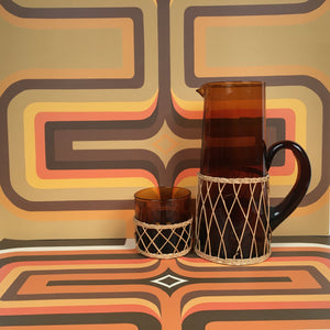 70s Geometric wallpaper Tan, brown + yellow