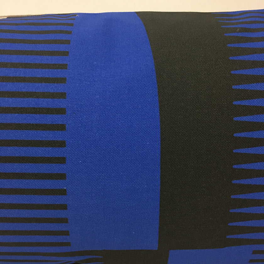 Combed Stripe Cushion - Cobalt