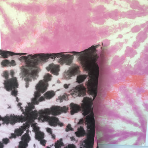 Tie Dye Circle  Velvet Cushion - Mulberry