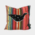 Ducks In A Row Velvet Cushion - Black