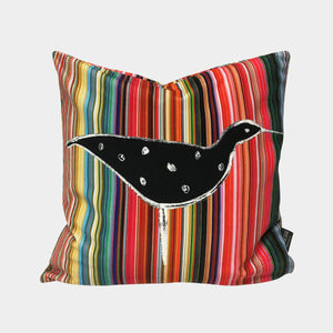 Ducks In A Row Velvet Cushion - Black