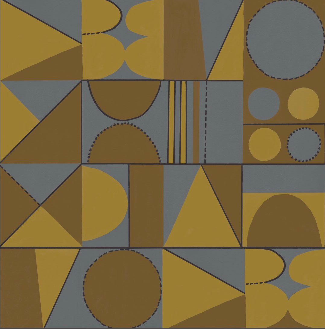 Taking Shape Wallpaper- Peach & Petrol