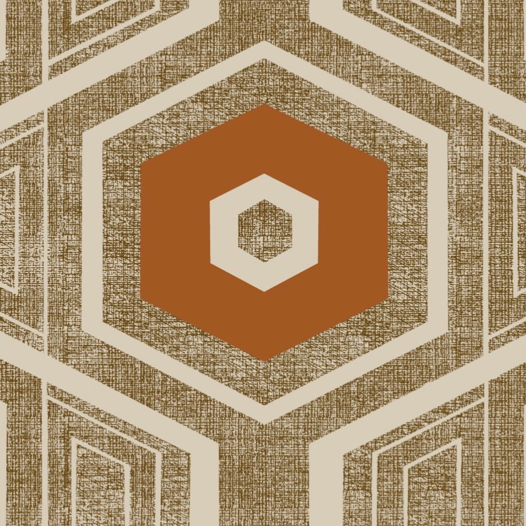 Retro Textured Polygon. Brown + Orange