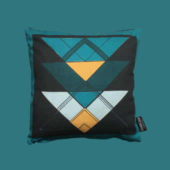 Teal Triangle Mini Cushion - Now £10.00