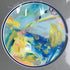 Expressive Abstract Circular Print Blue + Grey Mount