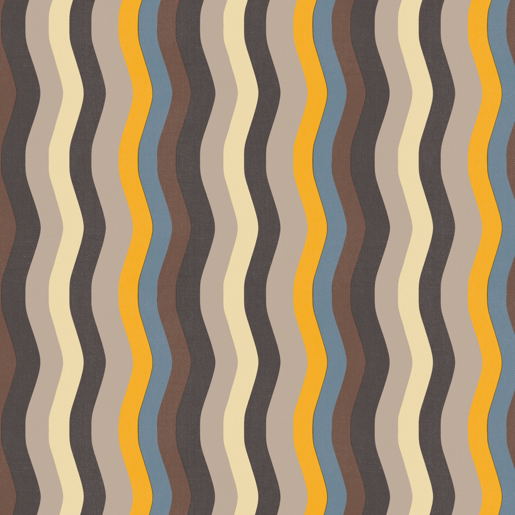 Wavy Stripe Wallpaper - Chocolate , Taupe + Saffron