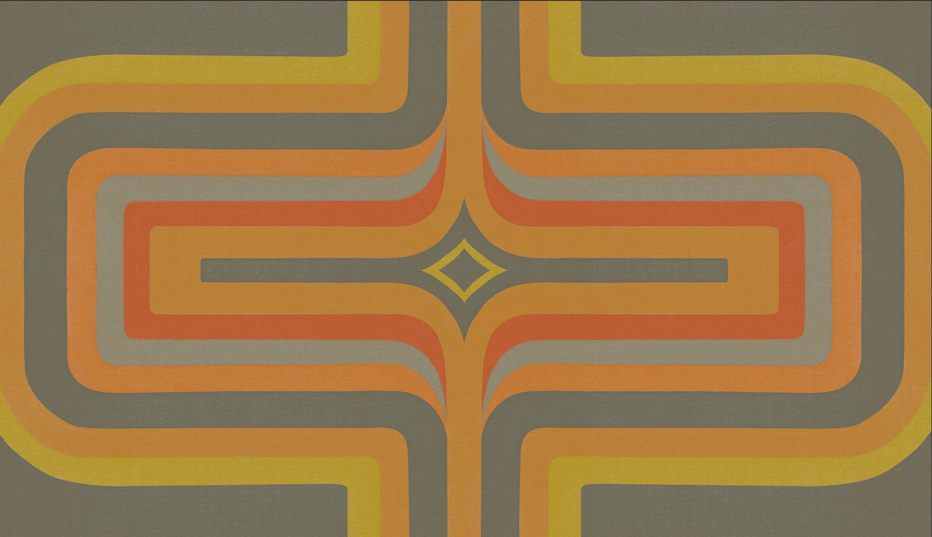 70s Geometric wallpaper Orange, Yellow + Grey