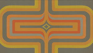 70s Geometric wallpaper Orange, Yellow + Grey