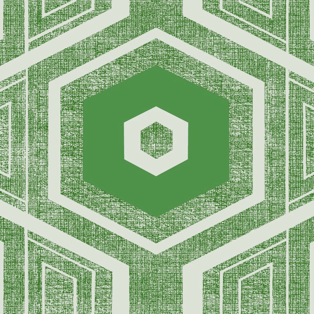 Retro Textured Polygon. Vibrant Green