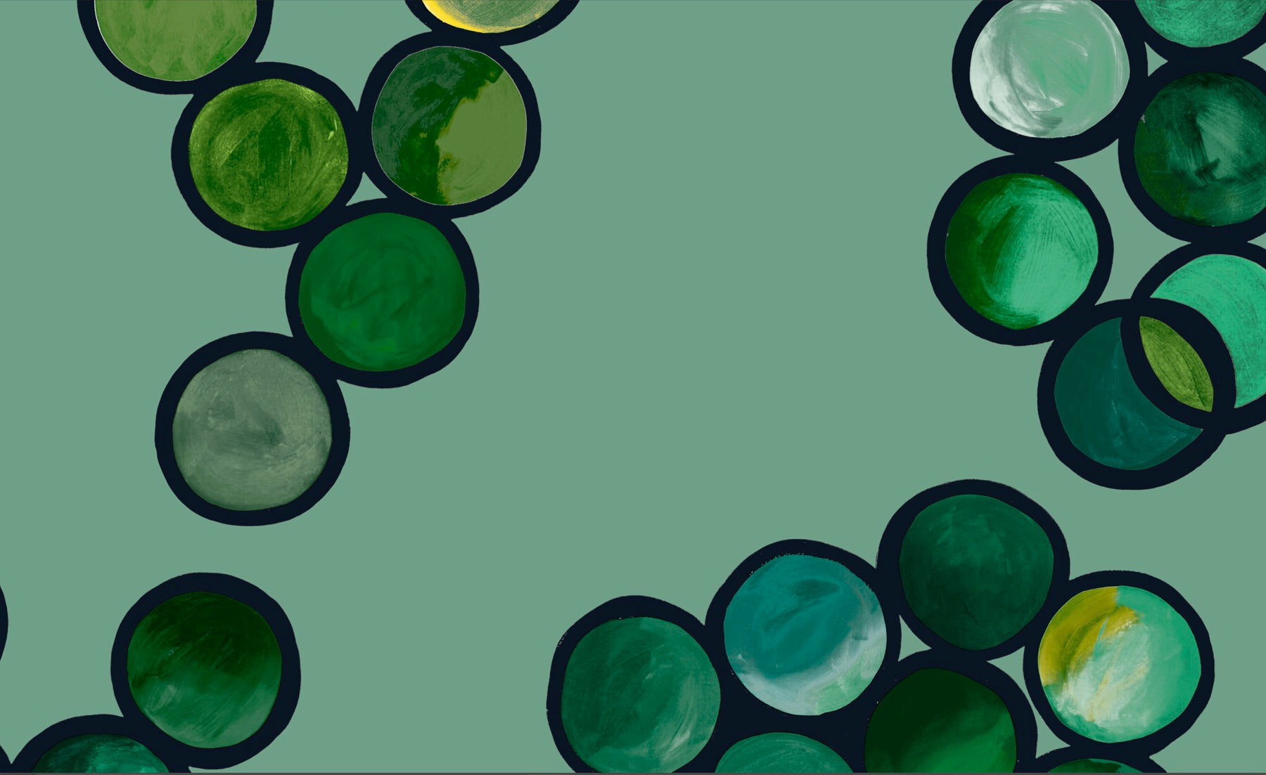 Ombré Circle Wallpaper - Mint