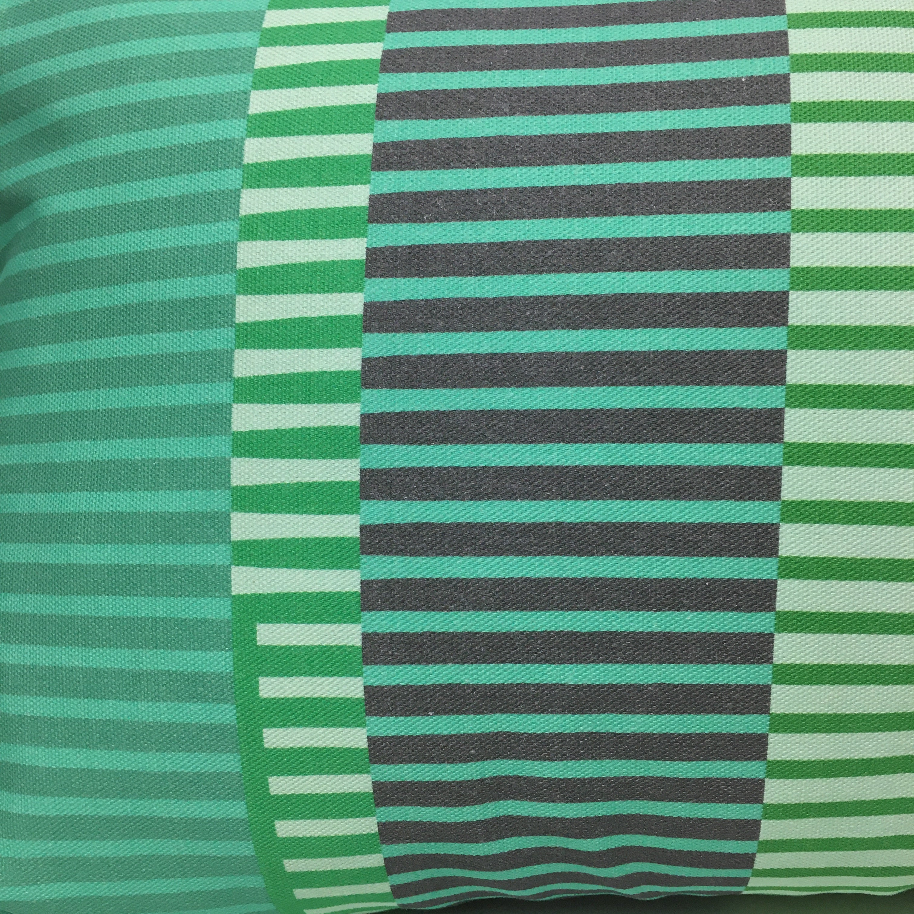 Combed Stripe Cushion - Mint, pistachio + emerald