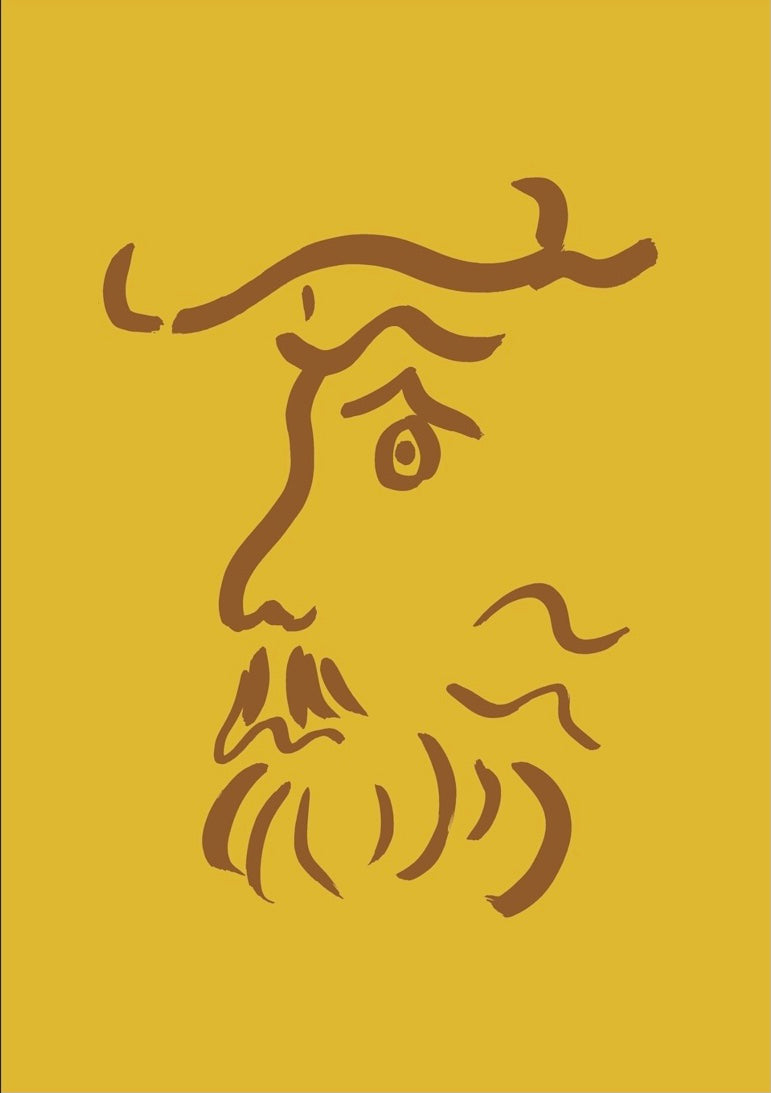 Face print no 4 - Yellow  + Brown