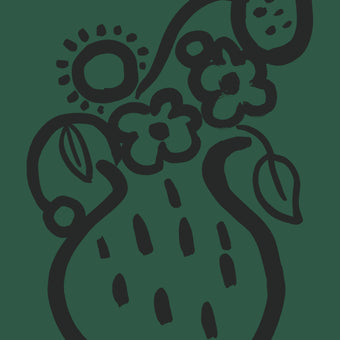 Vase print -  Bottle green + Graphite