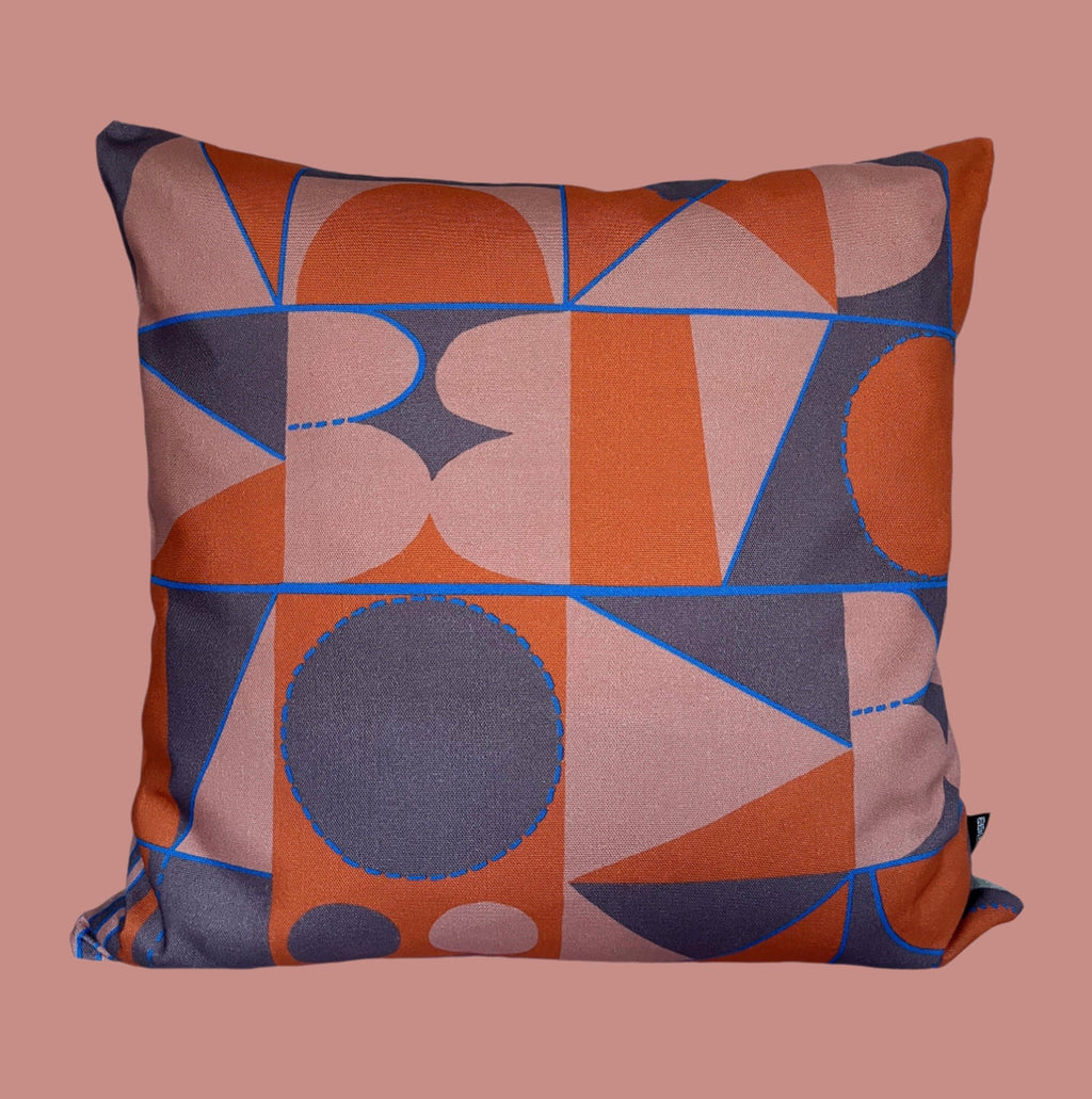 Taking Shape Cushion - Burnt Orange + Pewter