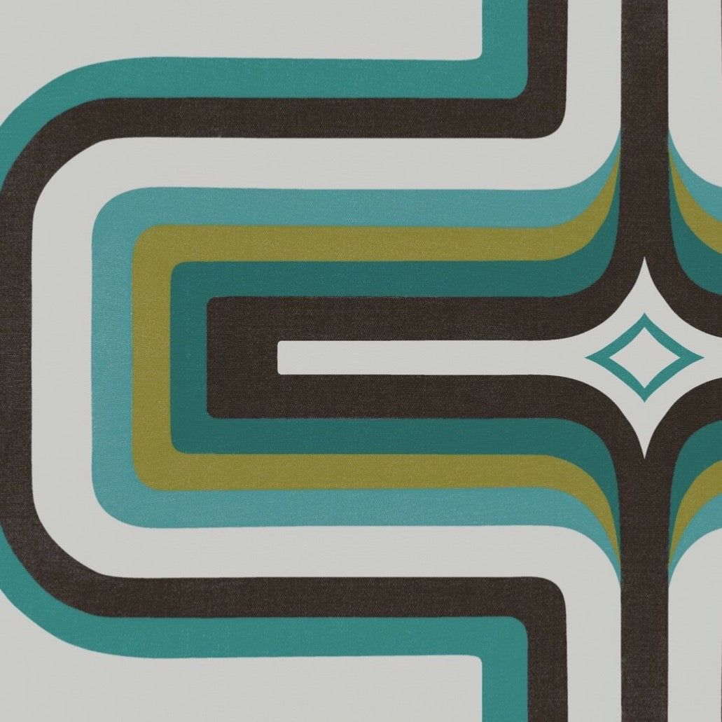 70s Geometric wallpaper, Turquoise