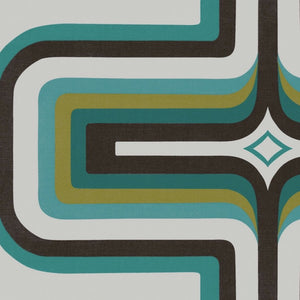 70s Geometric wallpaper, Turquoise