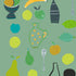 Naive Fruit Motif Wallpaper - Mint
