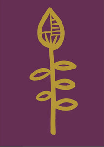 Flower print - Aubergine  + ochre
