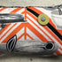 Appliquéd Chevron Orange + Black Cherry Cushion