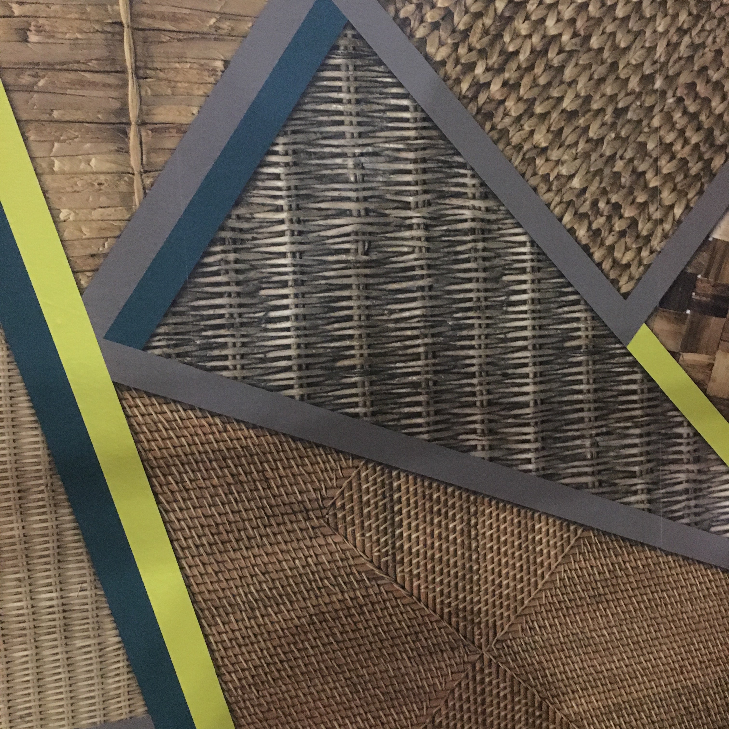 Wicker Geometric Citrine + Charcoal Wallpaper