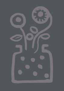Vase no 2 print - Grey + Pewter