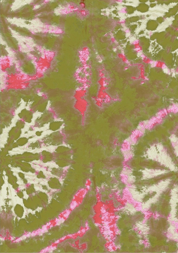 Tie dye circle Wallpaper - Olive / Pink