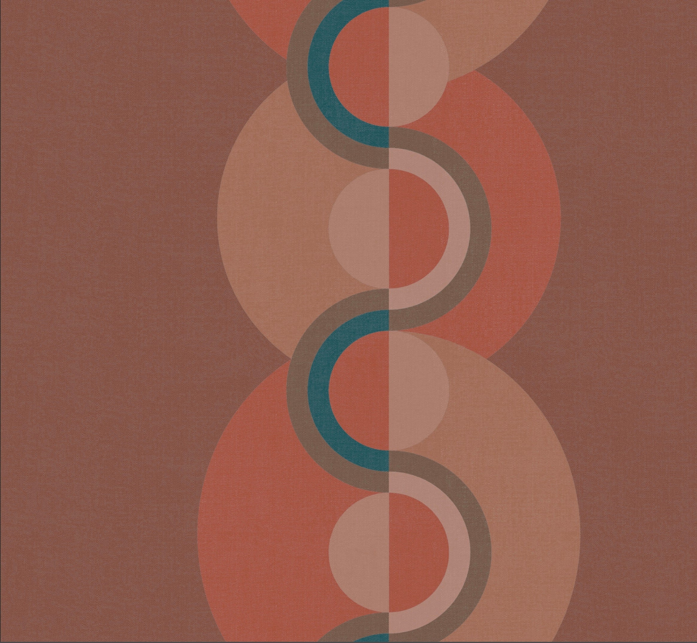 Retro Circle wallpaper - Dusky coral