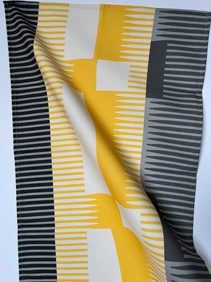 Combed Stripe Tea Towel - Yellow + Black