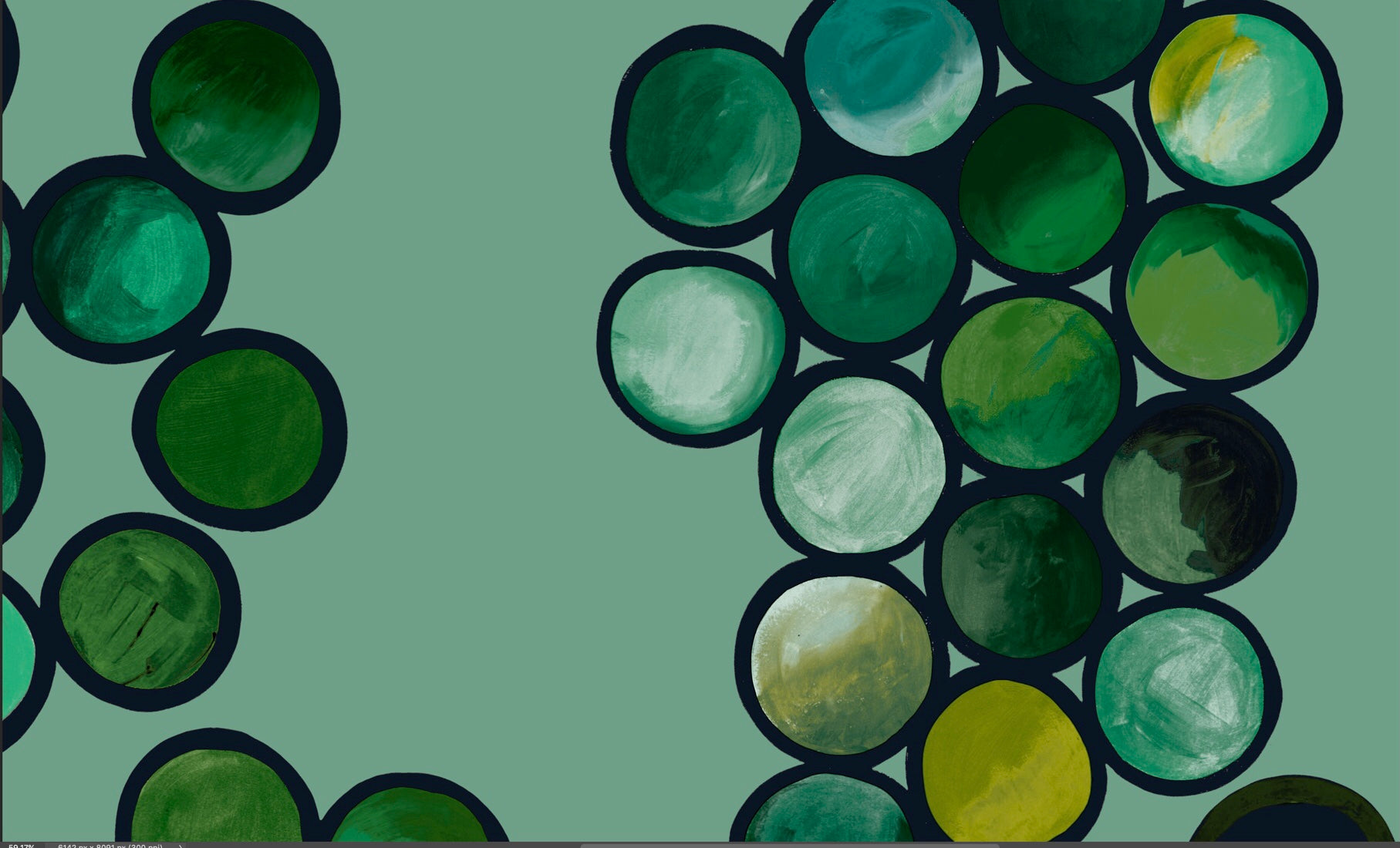Ombré Circle Wallpaper - Mint