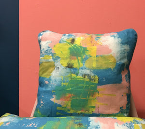 Abstract painted cushions