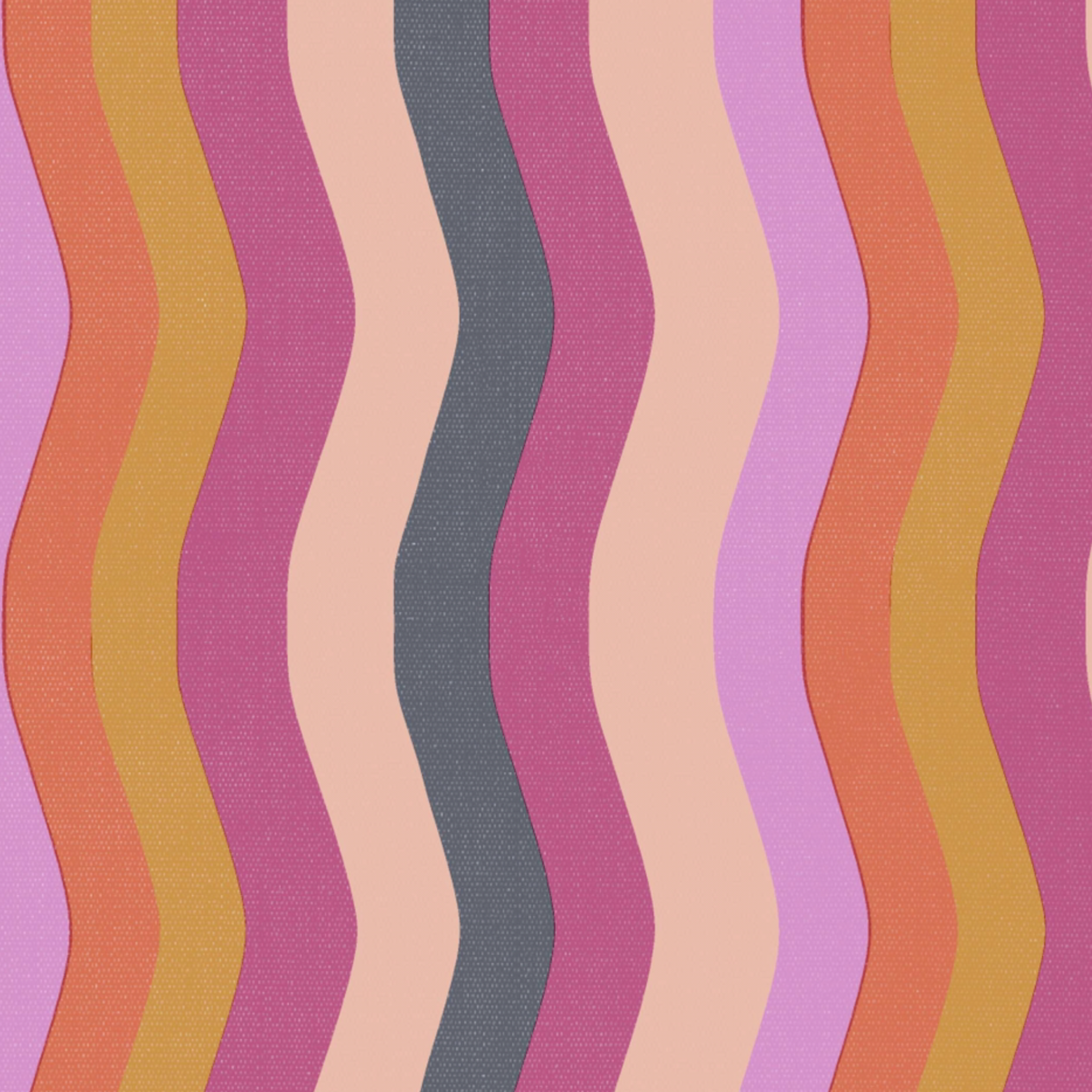 Wavy Stripe Wallpaper - Lilac, Blush + Magenta