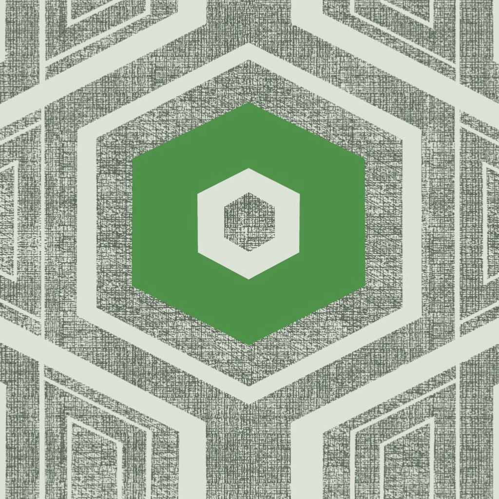 Retro Textured Polygon. Graphite + Vibrant Green