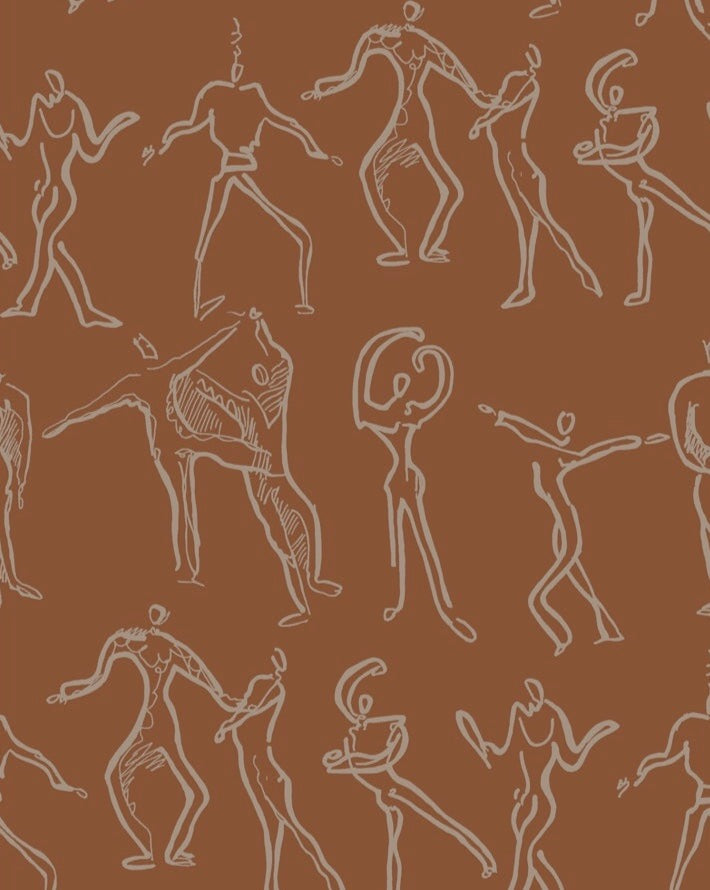 Dancers Wallpaper - Terracotta
