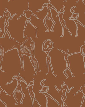 Dancers Wallpaper - Terracotta