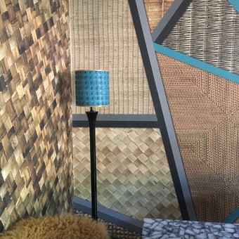 Wicker Geometric Turquoise + Mustard Wallpaper