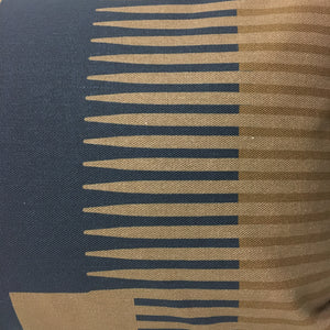 Combed Stripe Cushion - Mocha, Navy + chocolate