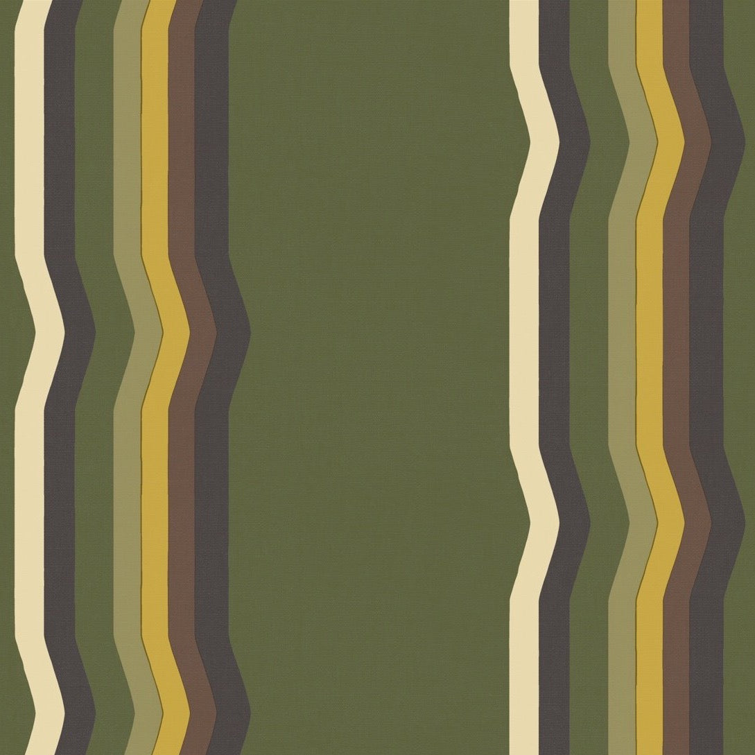 Off - Set Retro Stripe wallpaper - Greens