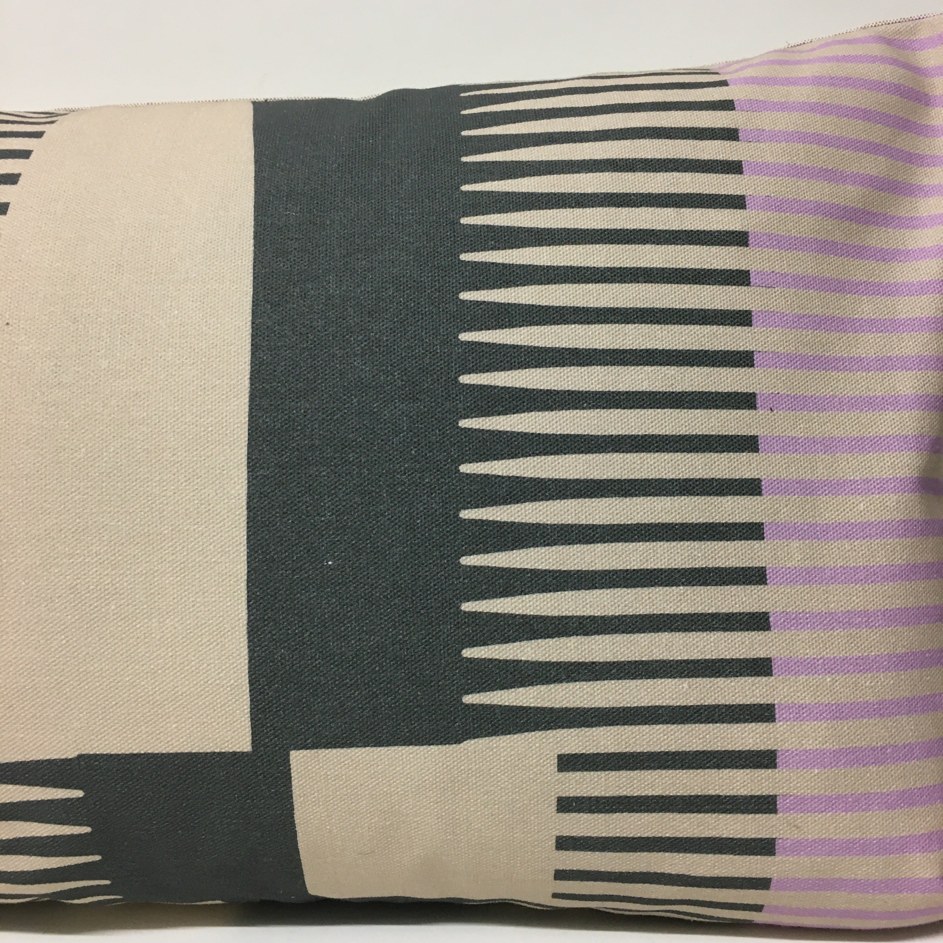Combed Stripe Cushion - Raspberry, lilac + terracotta