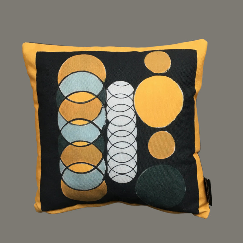 Yellow + Black Circle Mini Cushion - Now £10.00