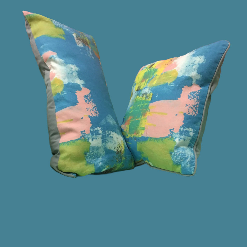 Painterly Turquoise Cushion