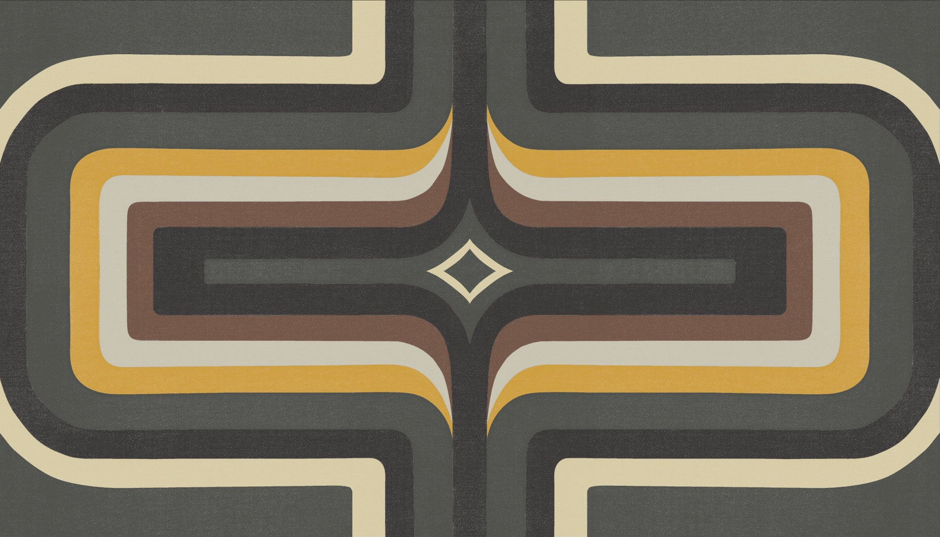70s Geometric wallpaper Grey + yellow