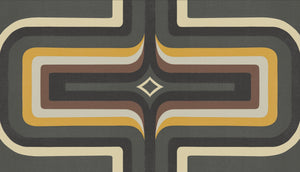 70s Geometric wallpaper Grey + yellow