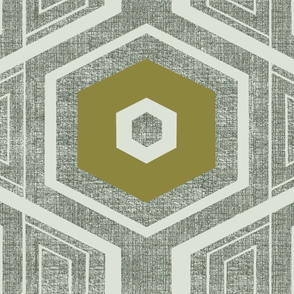 Retro Textured Polygon. Grey + Olive