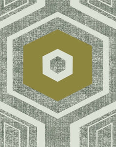 Retro Textured Polygon. Grey + Olive