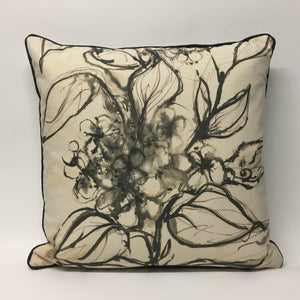Aquatint Monochrome Floral Cushion - LAST ONE